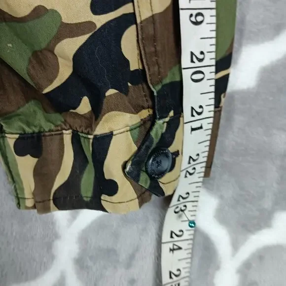 Gap Jacket Youth 2XL Green Camo Anorak Hooded 1/4 Zip Pockets Military Teen - Picture 9 of 14